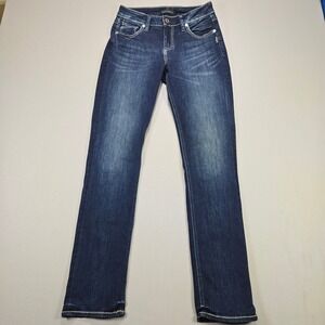 Silver Jeans Co Avery Straight Leg Dark Wash Denim Jeans Womens Size W27 L32